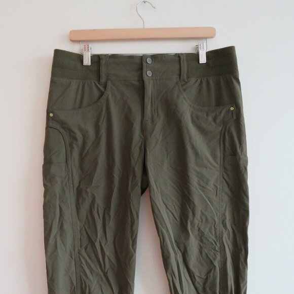 TITLE NINE Clamber Hiking Outdoor Pants in Khaki Green Gorpcore - Size US 12 - Picture 3 of 14